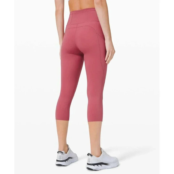Lululemon Fast and Free Crop II 19" *Non-Reflective Cool Cherry Tint | 4 - Picture 1 of 10
